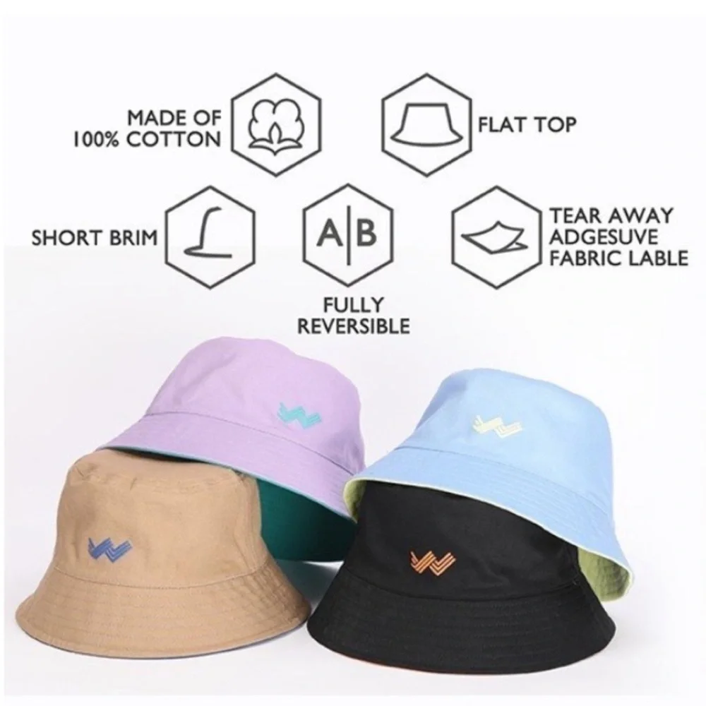 Waveist | NWT Orange Black Reversible Fisherman Beach Bucket Hat OSFM